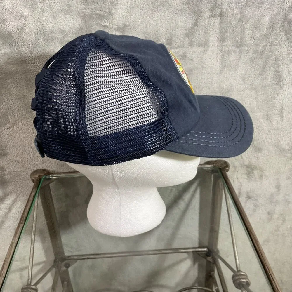 C.C Exclusive Hello Sunshine Patch Ponytail Baseball Cap Distressed Mesh Trucker